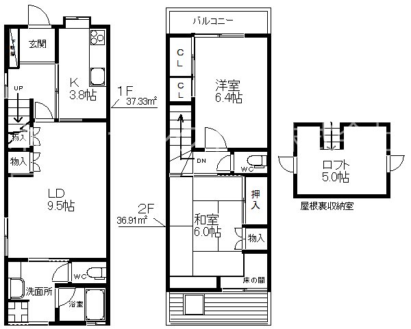 粉浜1丁目戸建賃貸 間取り