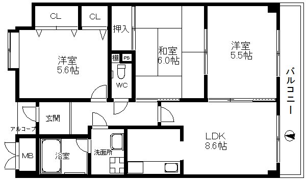 ラフィーネ住之江 間取り