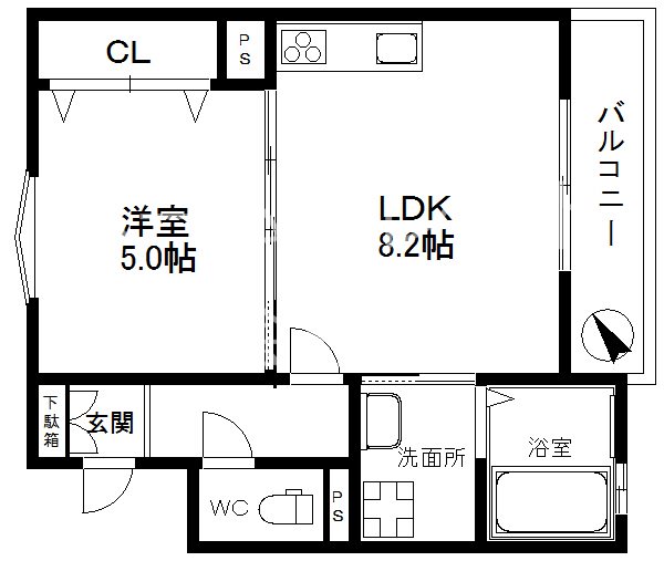 クリエオーレ天下茶屋東 間取り