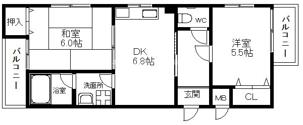 グルパ住吉Ⅱ号館 間取り