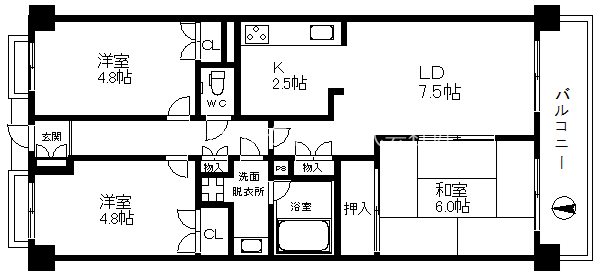 deuxローズレイアB棟  間取り