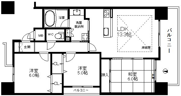 エスリード住之江公園 間取り
