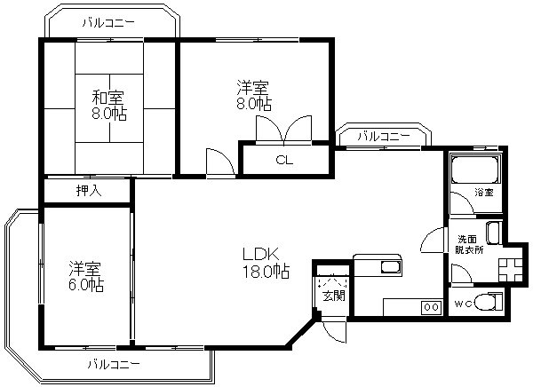 帝塚山サンコーポユウ 間取り