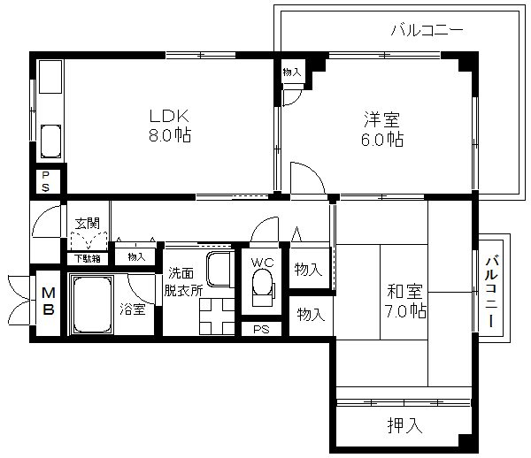 グランドハイツ天神ノ森 間取り