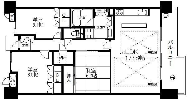 パークシティ大阪サウスガーデンズコート 間取り