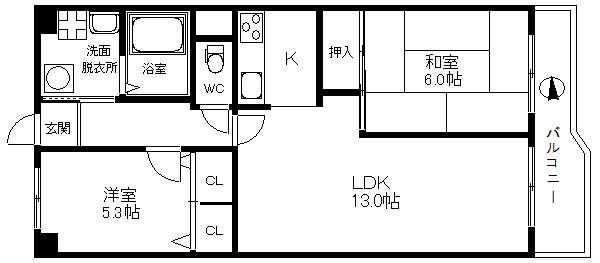 コスモハイツ玉出 間取り