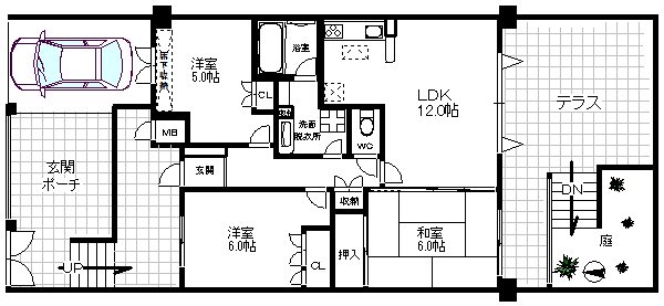 シャルマンフジビルトモア住之江公園アーバンビレッジ 間取り