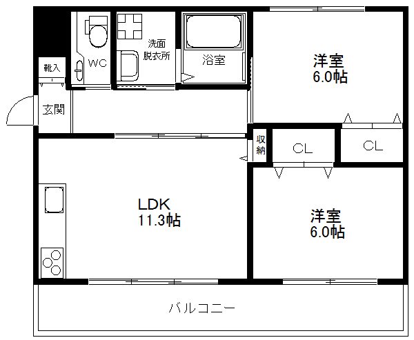 レジデンスコート帝塚山 間取り