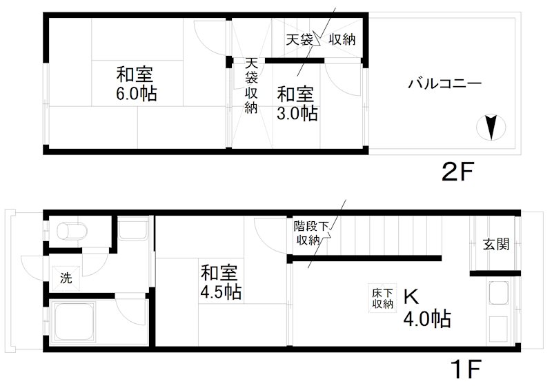 東加賀屋2丁目貸家  間取り