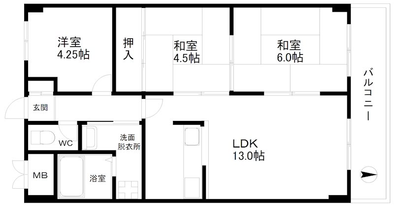 朝日プラザ天下茶屋Ⅱ 間取り