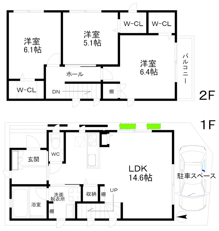 北島3丁目戸建賃貸 間取り