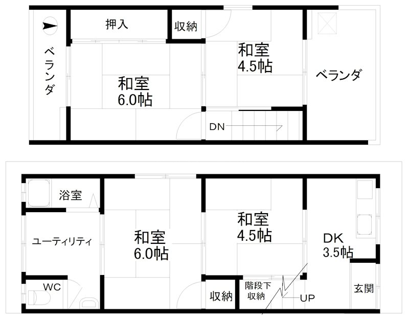 玉出東1丁目貸家 間取り