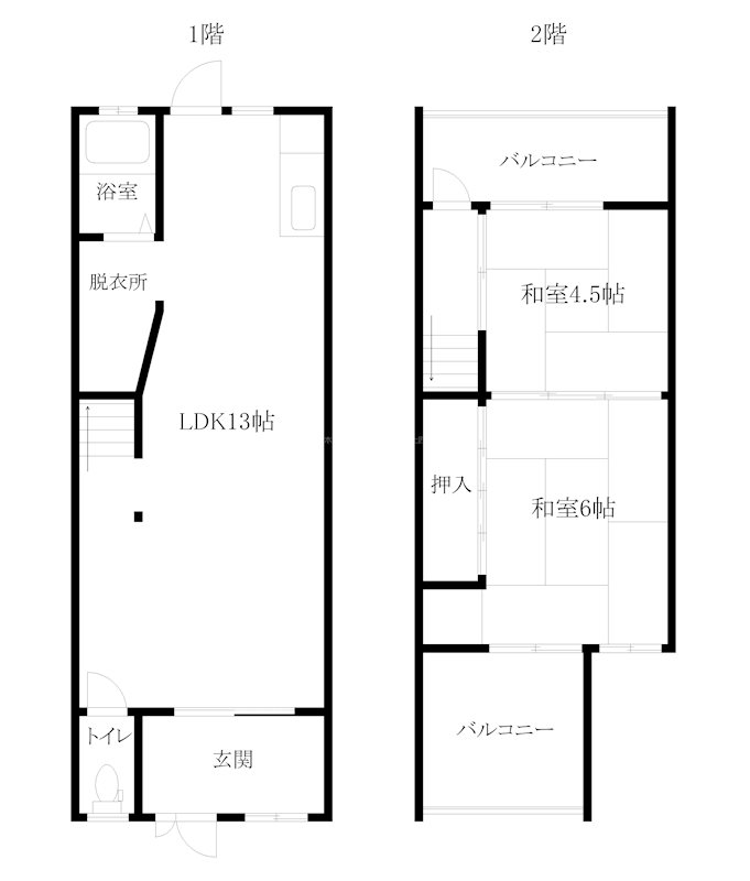 千本北1丁目戸建賃貸(左) 間取り