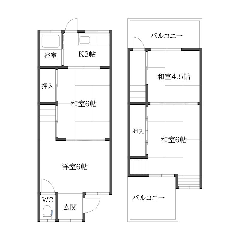 千本北1丁目貸家(右) 間取り
