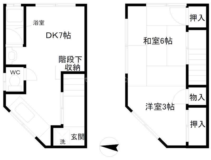 南津守7丁目貸家 間取り