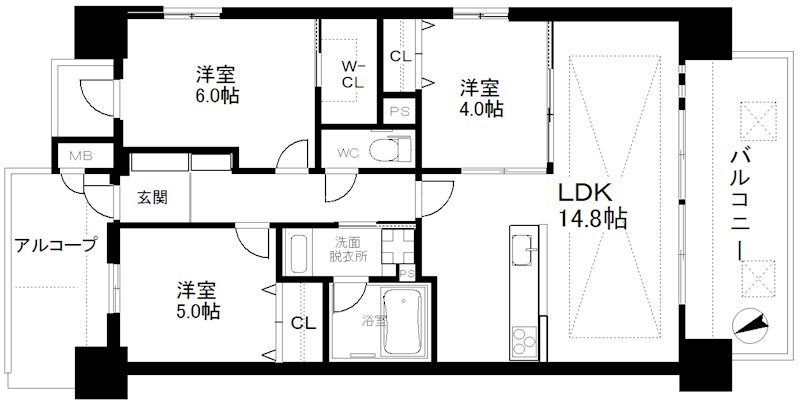 エスリード住吉公園グラース 間取り