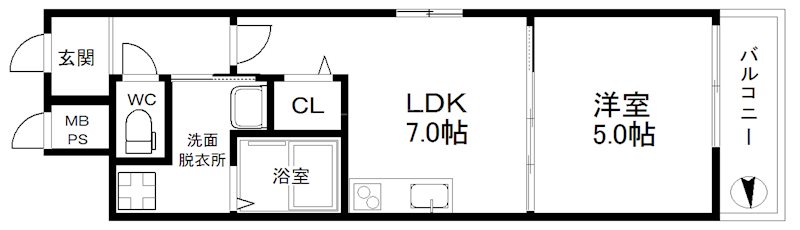 フジパレス北加賀屋Ⅴ番館 間取り