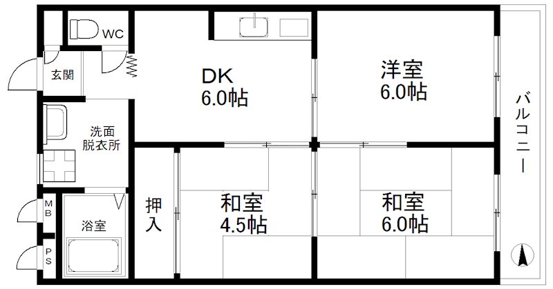 カワデンハイツⅢ 間取り