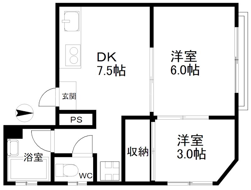 トミーズ住之江 間取り