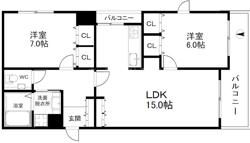 レジデンスコート帝塚山 間取り
