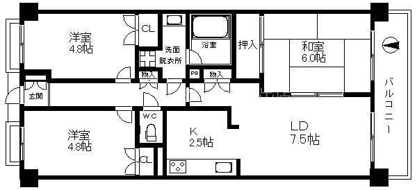 deuxローズレイアB棟  間取り