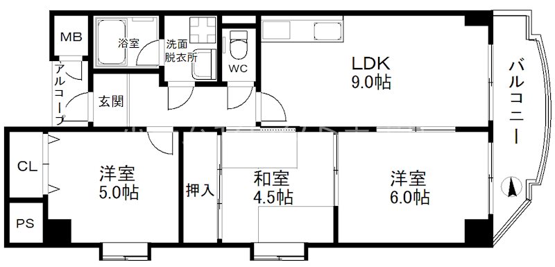 オーセント住之江 間取り
