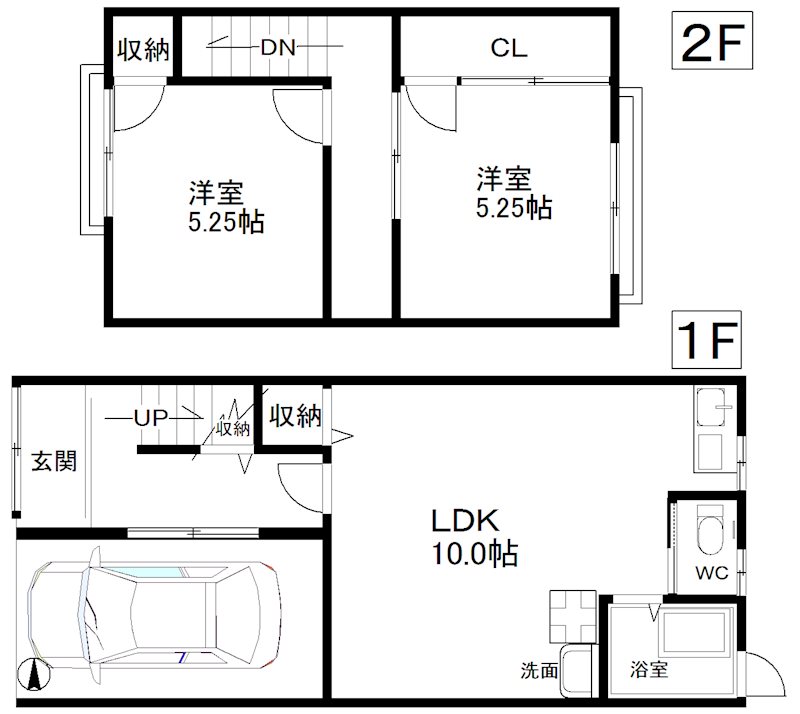 千本南2丁目貸家 間取り