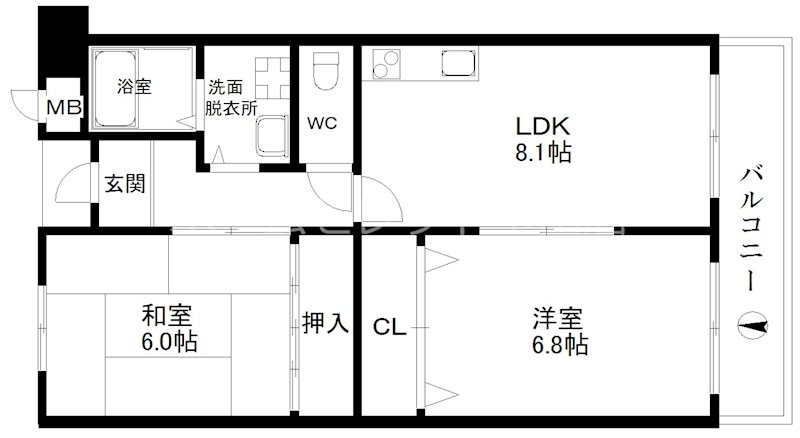 大阪府大阪市住吉区帝塚山西２丁目 間取り