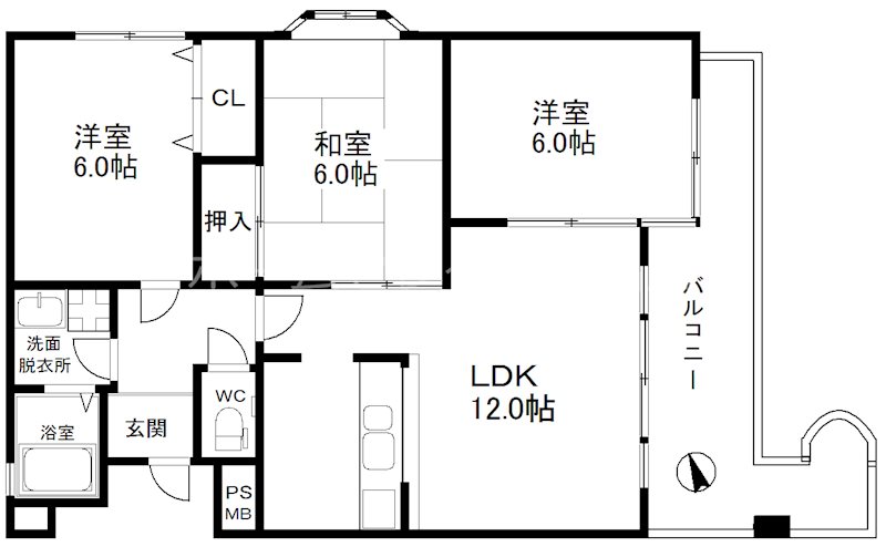 デュモール住之江 間取り