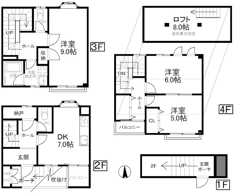 東粉浜戸建賃貸 間取り