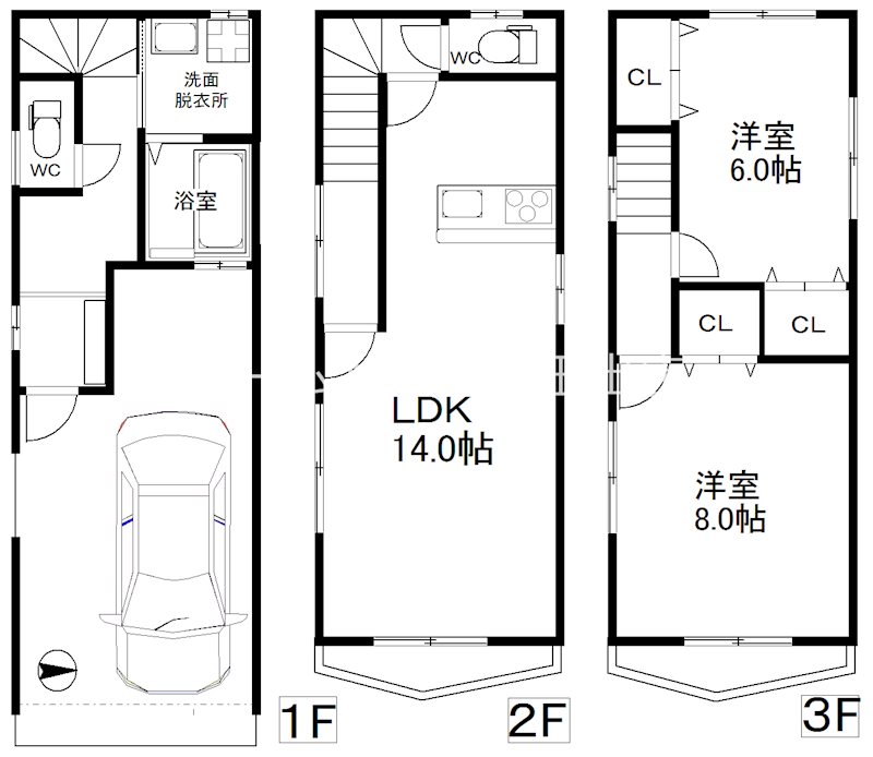 玉出中1丁目ガレージ付戸建 間取り