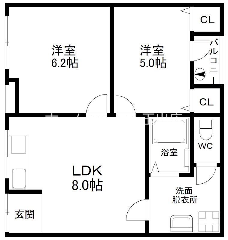 フラット東粉浜 間取り