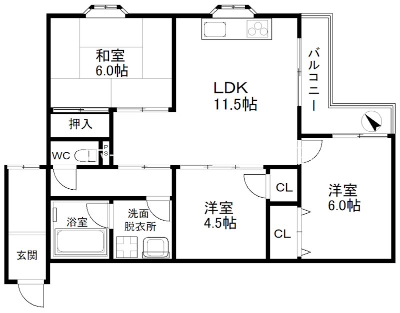 大阪府大阪市阿倍野区北畠１丁目 間取り
