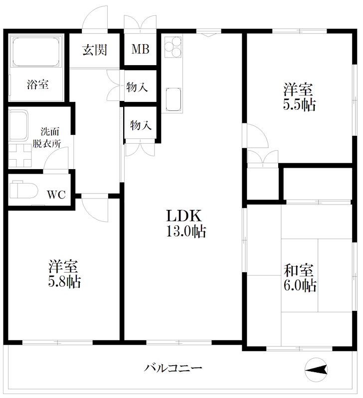 ハイツ粟新上住吉 間取り