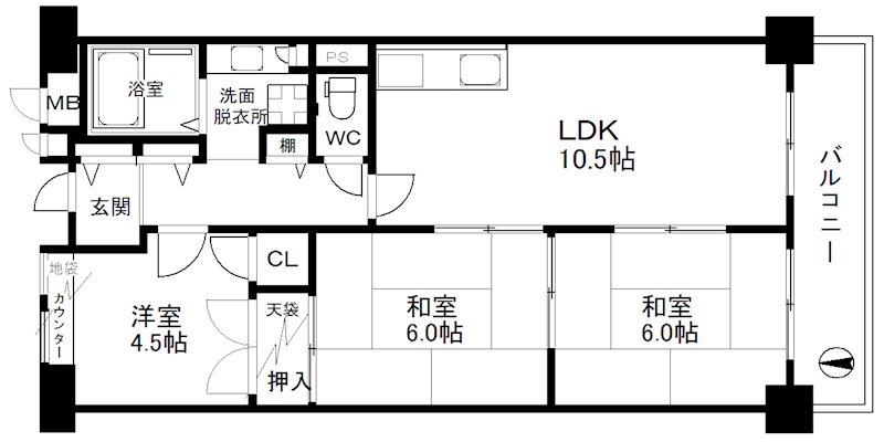 エクシード遠里小野 間取り