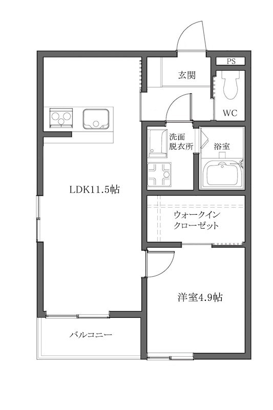 T-manoir天下茶屋Ⅱ 間取り