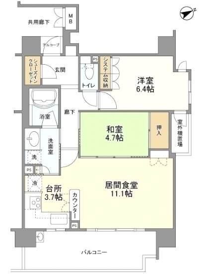 ブランズ帝塚山万代池公園 間取り