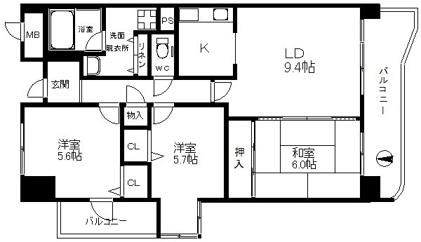 グランデージ住之江 間取り