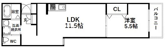 WindBell天下茶屋 間取り