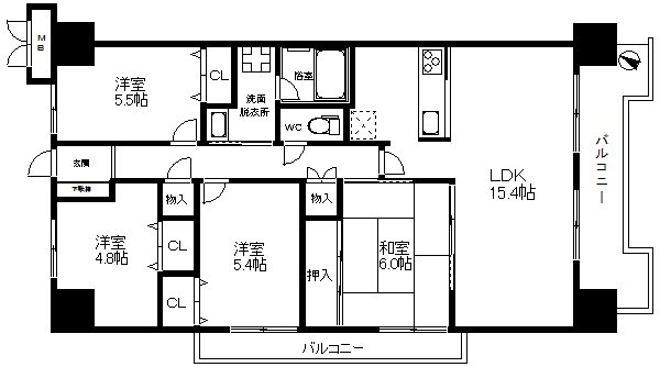 CASSIA南住吉 間取り