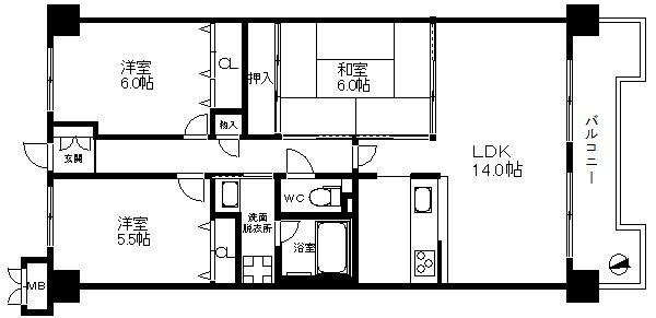CASSIA南住吉 間取り