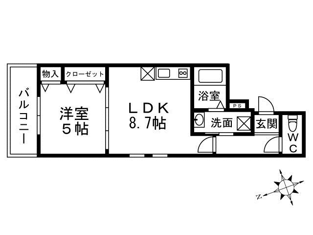 ソレイユ聖天下Ｂ 間取り