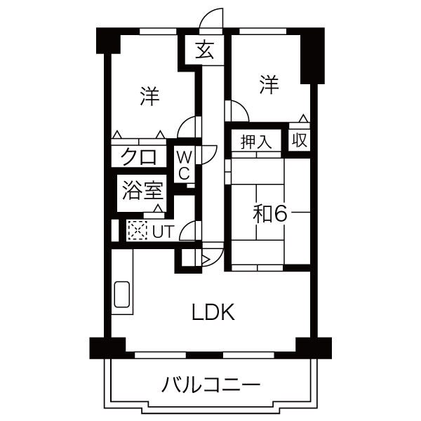 南海ハイライズフラット天下茶屋 間取り