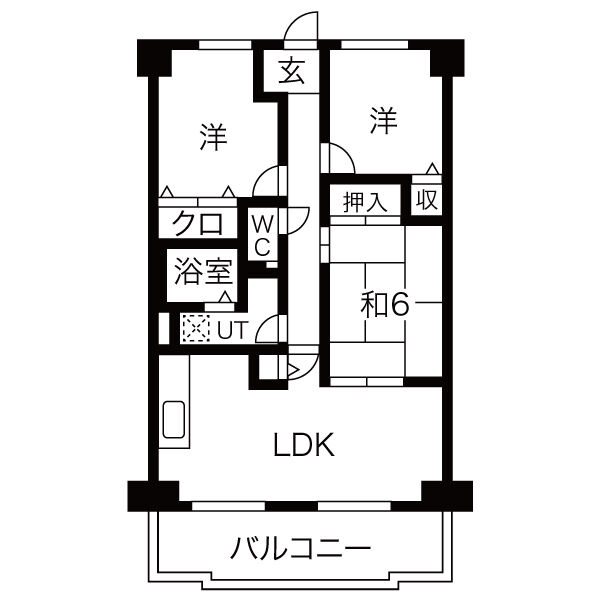 南海ハイライズフラット天下茶屋 間取り