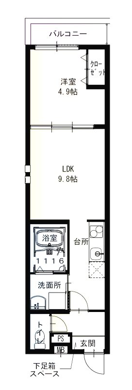フジパレス遠里小野ウエスト 間取り
