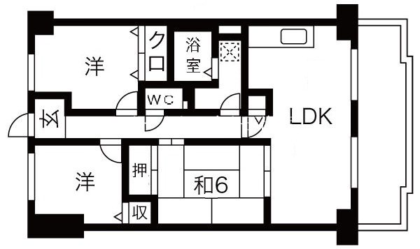 南海ハイライズフラット天下茶屋 間取り