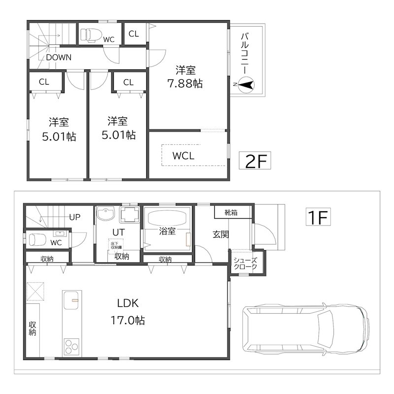 玉出西2丁目駐車場付戸建　 間取り