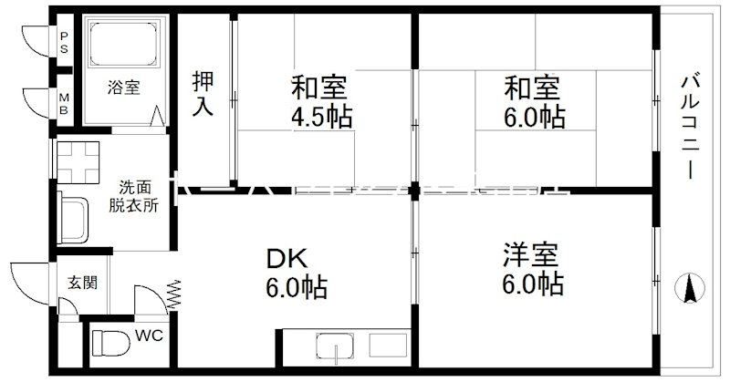 カワデンハイツⅢ 間取り