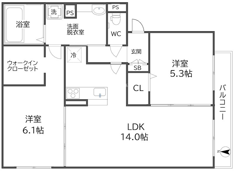 リラ清水丘Ⅱ 間取り
