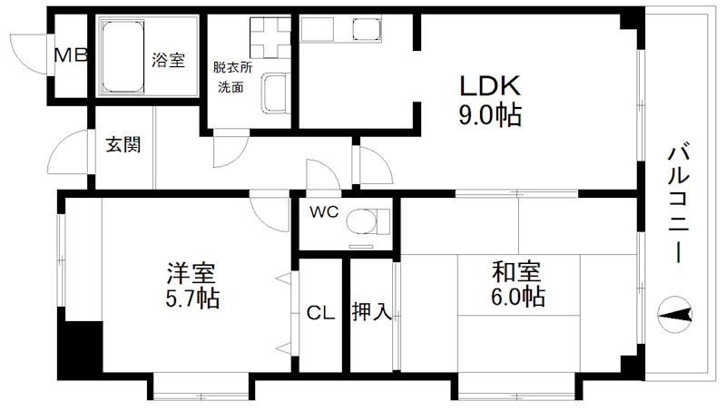 ラフィーネ住之江 間取り